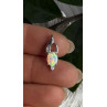 Tiny Beautiful 925 Sterling Silver Opal & Clear Topaz Stones Pendant