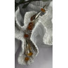 Vintage Unique Design Dangle 925 Sterling Silver Amber Earrings