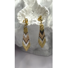 Tricolor Dangle Italy 925 Sterling Silver Gold Plated Earrings