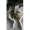 Tricolor Dangle Italy 925 Sterling Silver Gold Plated Earrings