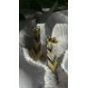 Tricolor Dangle Italy 925 Sterling Silver Gold Plated Earrings