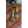 Tricolor Dangle Italy 925 Sterling Silver Gold Plated Earrings
