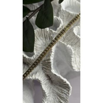 Shiny 925 Sterling Silver Gold Plated Cz Bracelet 7.5