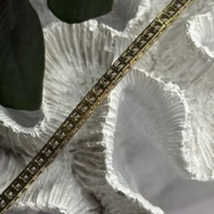 Shiny 925 Sterling Silver Gold Plated Cz Bracelet 7.5