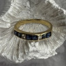 14K Yellow Gold Sapphire 0.33 CTW & Diamond 0.02 CTW Band Ring Size 6