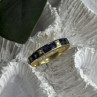 14K Yellow Gold Sapphire 0.33 CTW & Diamond 0.02 CTW Band Ring Size 6