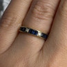 14K Yellow Gold Sapphire 0.33 CTW & Diamond 0.02 CTW Band Ring Size 6