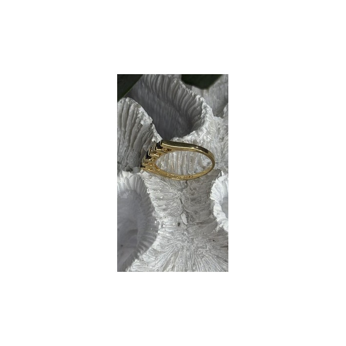 14K 585 Yellow Gold Sapphire 0.18 CTW & Diamond 0.10 CTW Ring Size 6