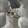 14K 585 Yellow Gold Sapphire 0.18 CTW & Diamond 0.10 CTW Ring Size 6