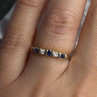 14K 585 Yellow Gold Sapphire 0.18 CTW & Diamond 0.10 CTW Ring Size 6