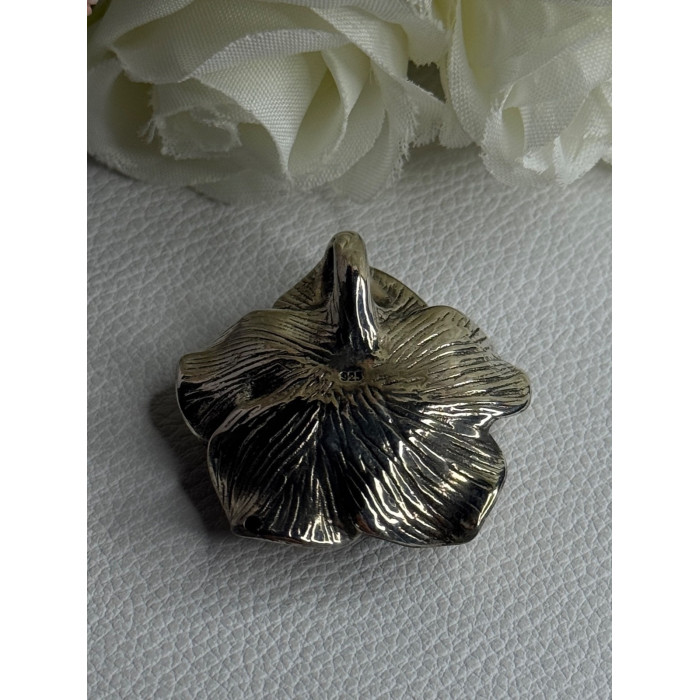 Unknown Factory Beautiful Rose 925 Sterling Silver Pendant Length 1.20 Inch