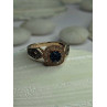 10K Rose Gold 0.5 Carat Clear & Teal Blue Dimond Ring Size 6