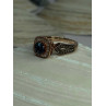 10K Rose Gold 0.5 Carat Clear & Teal Blue Dimond Ring Size 6