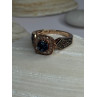 10K Rose Gold 0.5 Carat Clear & Teal Blue Dimond Ring Size 6