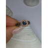 10K Rose Gold 0.5 Carat Clear & Teal Blue Dimond Ring Size 6