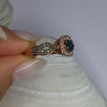 10K Rose Gold 0.5 Carat Clear & Teal Blue Dimond Ring Size 6
