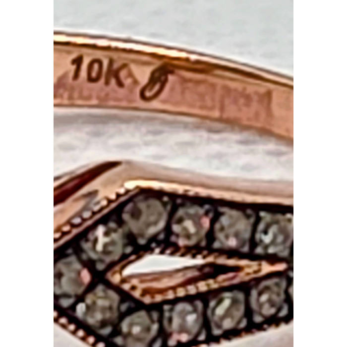 10K Rose Gold 0.5 Carat Clear & Teal Blue Dimond Ring Size 6