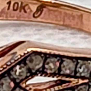 10K Rose Gold 0.5 Carat Clear & Teal Blue Dimond Ring Size 6