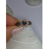 10K Rose Gold 0.5 Carat Clear & Teal Blue Dimond Ring Size 6