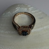 10K Rose Gold 0.5 Carat Clear & Teal Blue Dimond Ring Size 6
