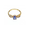 10K YELLOW GOLD BLUE & WHITE SAPPHIRE RING SIZE 6.75