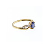 10K YELLOW GOLD BLUE & WHITE SAPPHIRE RING SIZE 6.75