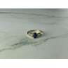 10K YELLOW GOLD BLUE & WHITE SAPPHIRE RING SIZE 6.75