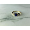 10K YELLOW GOLD BLUE & WHITE SAPPHIRE RING SIZE 6.75