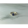 10K YELLOW GOLD BLUE & WHITE SAPPHIRE RING SIZE 6.75