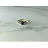 10K YELLOW GOLD BLUE & WHITE SAPPHIRE RING SIZE 6.75