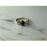 10K YELLOW GOLD BLUE & WHITE SAPPHIRE RING SIZE 6.75