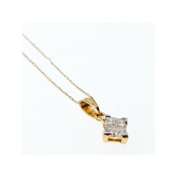 10/14 Yellow Gold White Sapphire Chain With Pendant