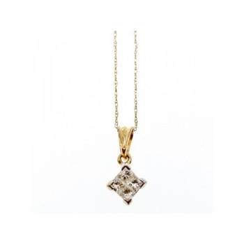 10/14 Yellow Gold White Sapphire Chain With Pendant