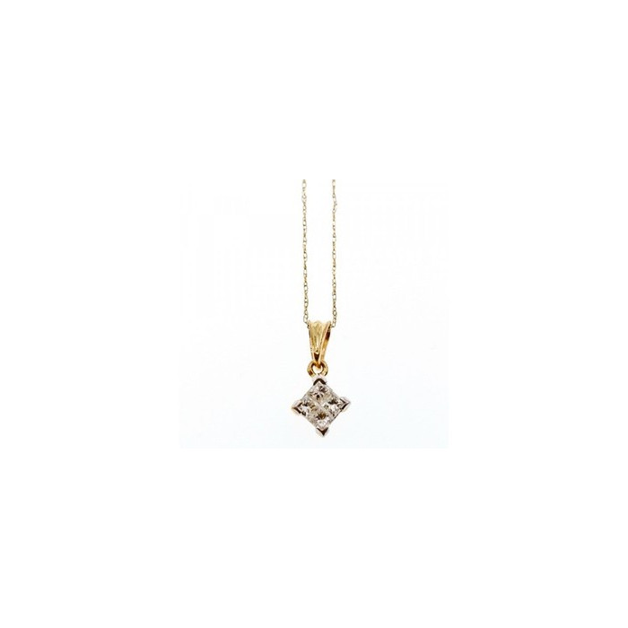 10/14 Yellow Gold White Sapphire Chain With Pendant