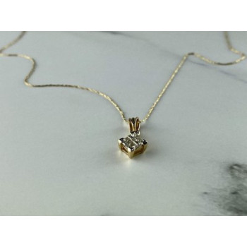 10/14 Yellow Gold White Sapphire Chain With Pendant