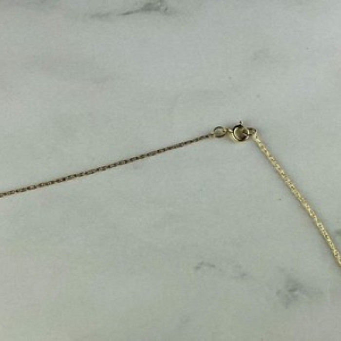 10/14 Yellow Gold White Sapphire Chain With Pendant