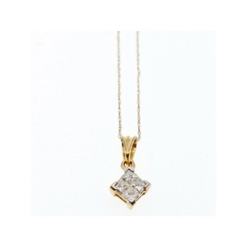 10/14 Yellow Gold White Sapphire Chain With Pendant