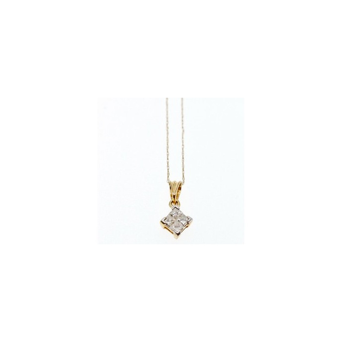 10/14 Yellow Gold White Sapphire Chain With Pendant