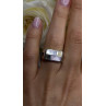 Vintage Modernist 925 Sterling Silver Ring Abalone Stone Mosaic Size 6.5