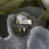 Vintage Modernist 925 Sterling Silver Ring Abalone Stone Mosaic Size 6.5