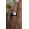 Vintage Modernist 925 Sterling Silver Ring Abalone Stone Mosaic Size 6.5