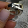 Vintage Modernist 925 Sterling Silver Ring Abalone Stone Mosaic Size 6.5