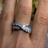 Wave Vintage Band 925 Sterling Silver Cz Ring Size 8.5