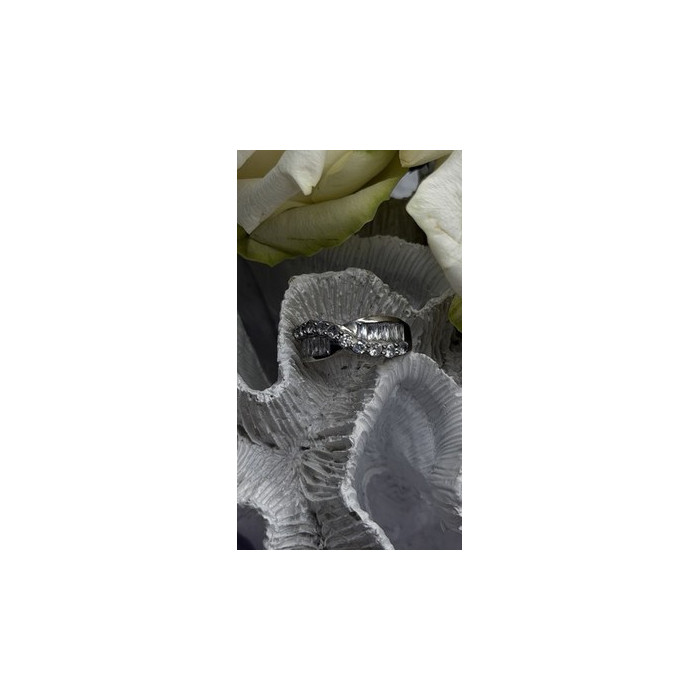 Wave Vintage Band 925 Sterling Silver Cz Ring Size 8.5
