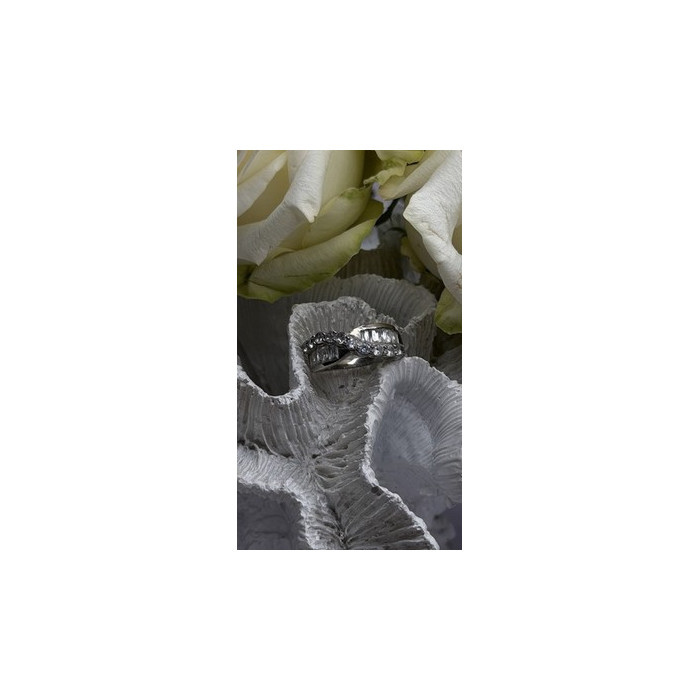 Wave Vintage Band 925 Sterling Silver Cz Ring Size 8.5