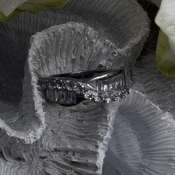 Wave Vintage Band 925 Sterling Silver Cz Ring Size 8.5