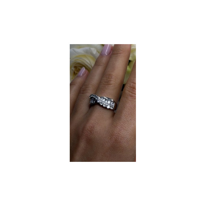 Wave Vintage Band 925 Sterling Silver Cz Ring Size 8.5