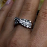 Wave Vintage Band 925 Sterling Silver Cz Ring Size 8.5