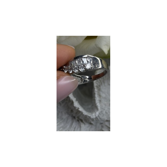 Wave Vintage Band 925 Sterling Silver Cz Ring Size 8.5