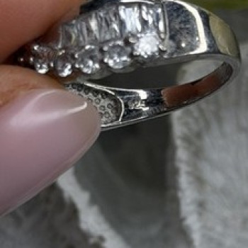 Wave Vintage Band 925 Sterling Silver Cz Ring Size 8.5